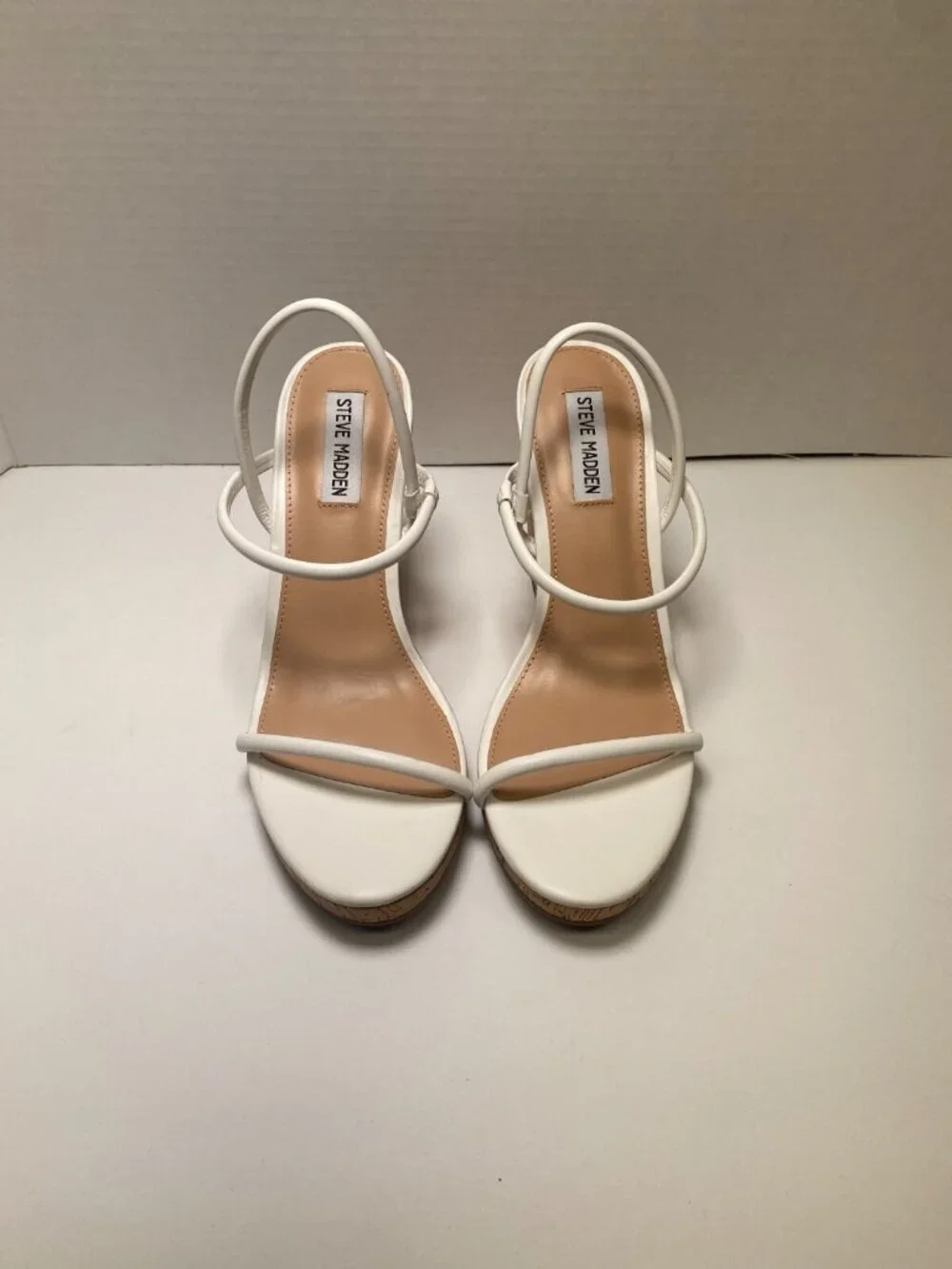 STEVE MADDEN Women's Udell Strappy White Platform Wedge Sandals sz 9